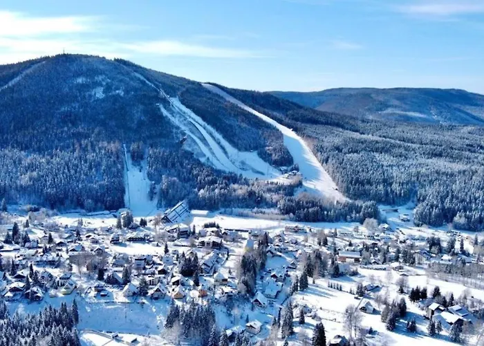 Resident A001 - Bezbarierovy Idealni Pro Rodiny S Detmi, V Tesne Blizkosti Anenskeho Udoli, Bobove Drahy, Arealu, Skoly, Free Parking, Free Wifi, Vyhled Do Zahrady S Posezenim Na Terase, Detske Hriste V Arealu Lägenhet Harrachov